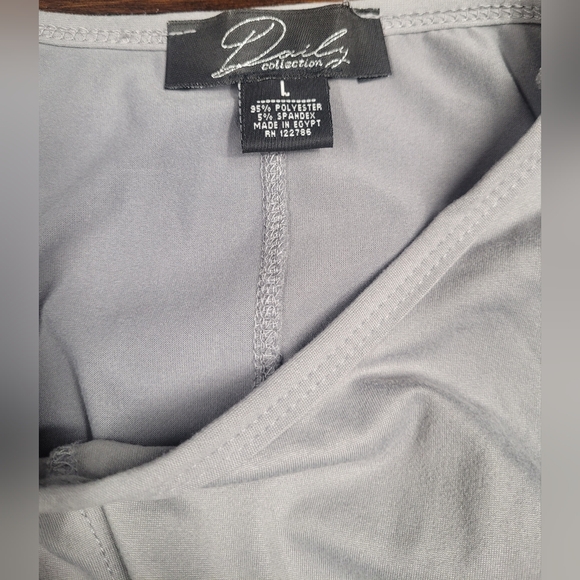 Daily Collection L Long Grey Dress Stretch Flowy Sleeveless EUC - Picture 5 of 6
